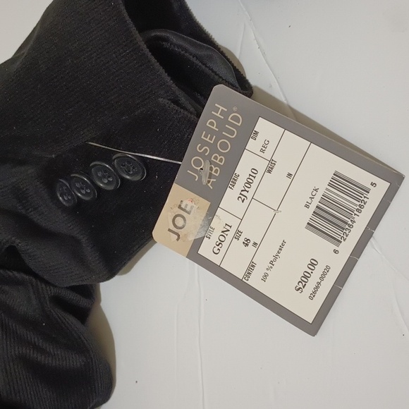 NWT Joseph Abboud J.O.E.Mens Sport Coat Blazer Black Double Vent Size 48 Regular - Picture 6 of 9